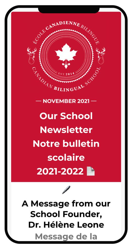 Canadian Bilingual School of Paris - Newsletter