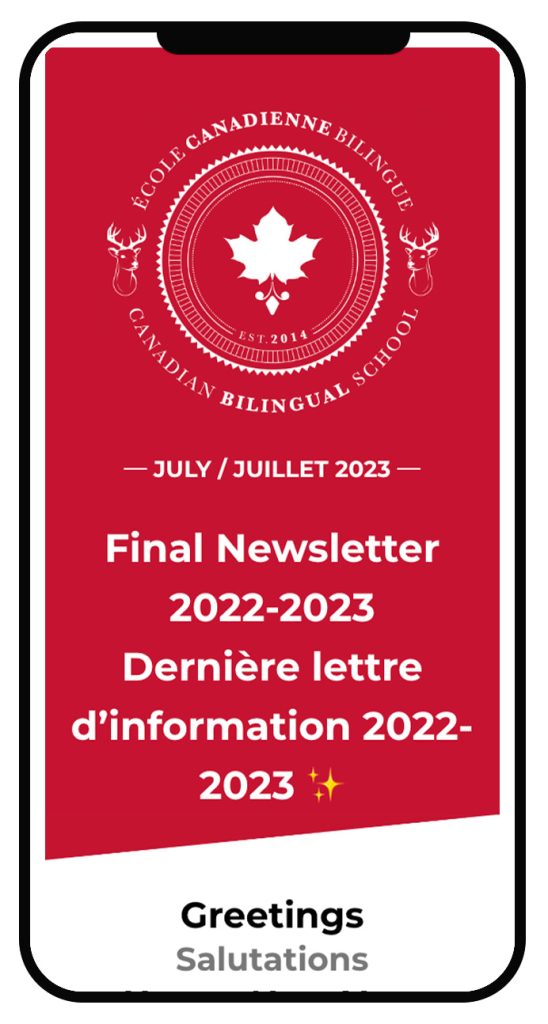Canadian Bilingual School of Paris - Newsletter
