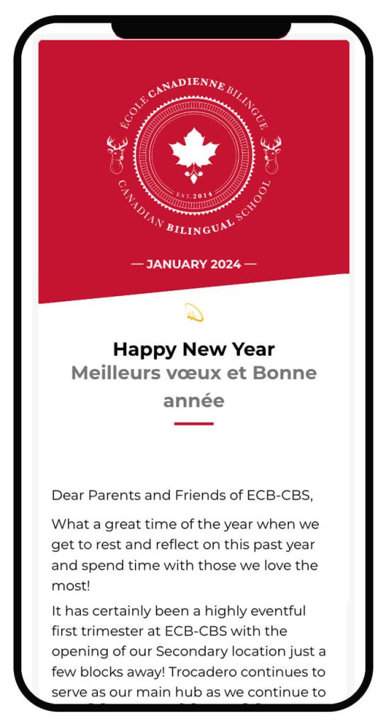 Canadian Bilingual School of Paris - Newsletter