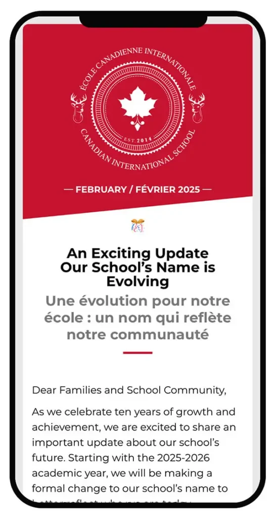 Canadian Bilingual School of Paris - Newsletter