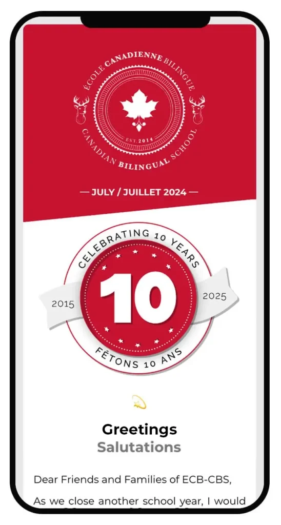 Canadian Bilingual School of Paris - Newsletter - Juillet/July 2024