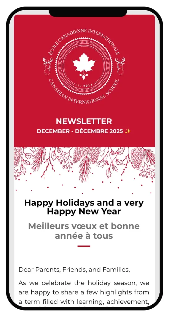 Canadian Bilingual School of Paris - Newsletter Décembre/December 2025