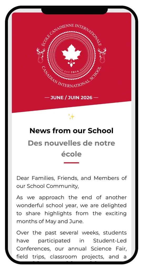 Canadian Bilingual School of Paris - Newsletter Juin/June 2026