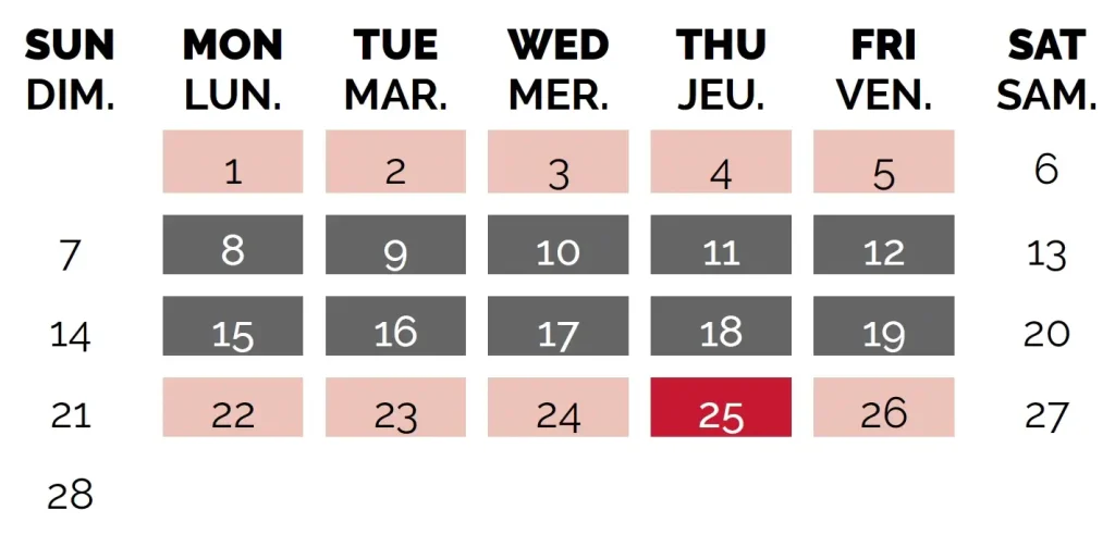 Calendrier scolaire février 2026 – École Canadienne Internationale de Paris